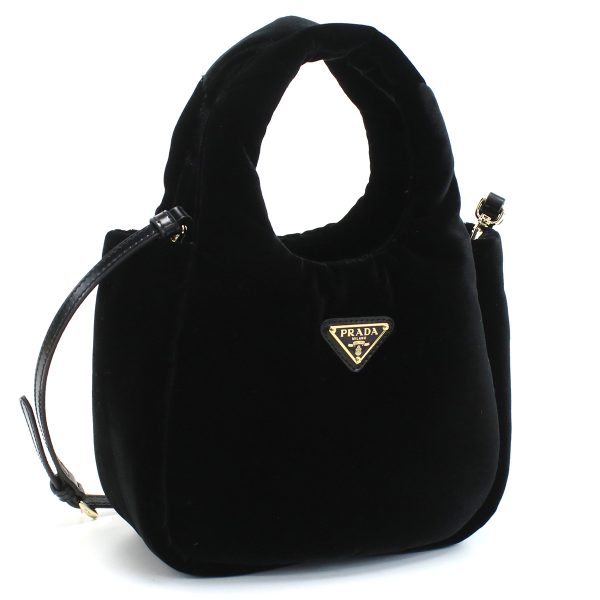 1 Prada Patted Velvet Mini Handbag Nero Black