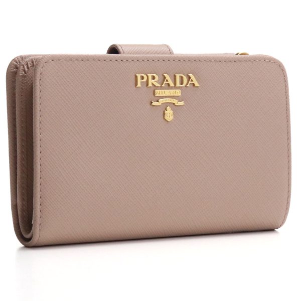 1 Prada Wallet Bifold Wallet Compact Wallet Cipria Beige