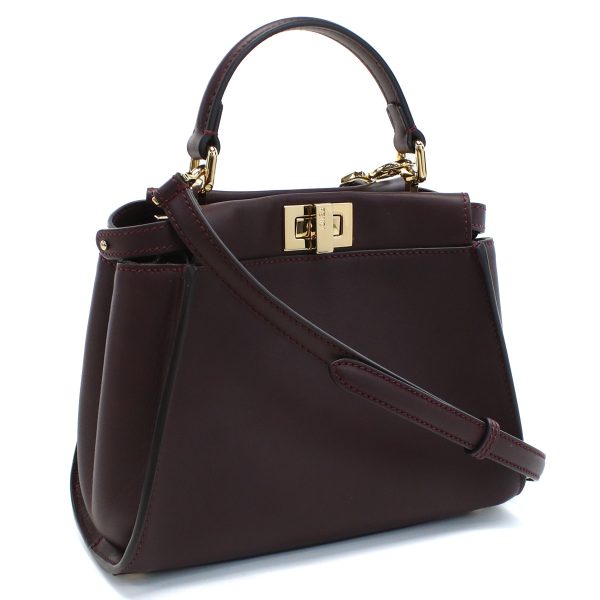 1 Fendi Handbag Peekaboo Leather Bordeaux