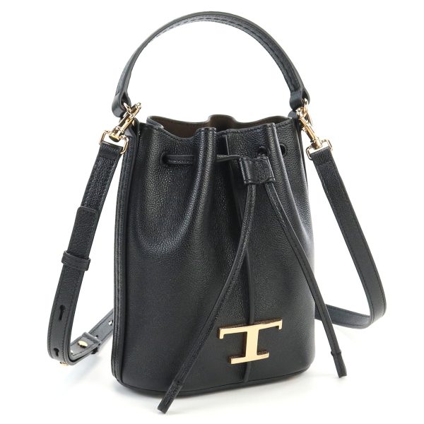 1 Tods Crossbody Shoulder Bag Bucket Bag Black