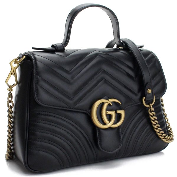 1 Gucci Handbag GG Marmont Small Top Handle 2way Black