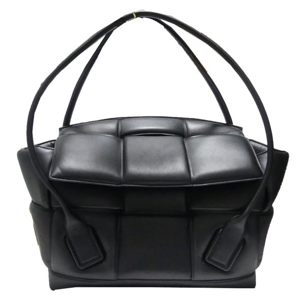 1 Bottega Veneta Intrecciato Arco Leather Tote Bag Black