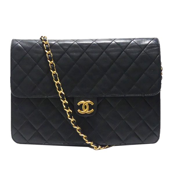 1 Chanel Coco Mark Lambskin Chain Shoulder Bag BlackGold