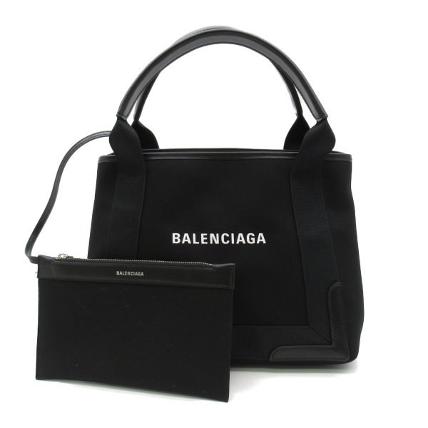 1 Balenciaga Small Cabas Tote Bag Leather NavyBlack