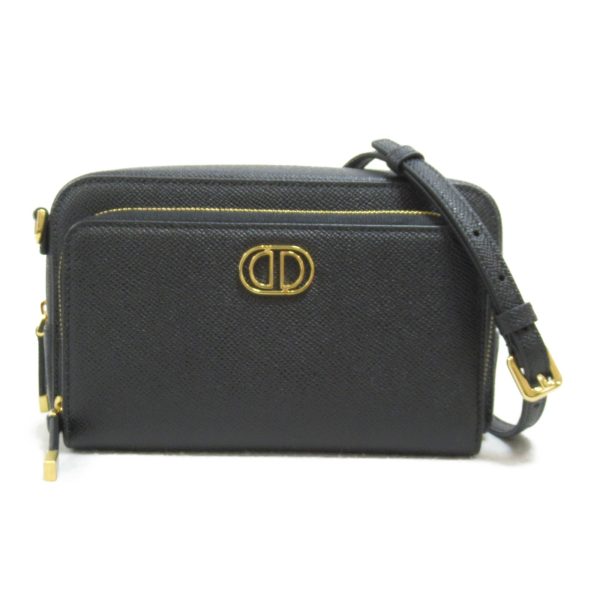 1 Dior Caro Double Pouch Shoulder Bag Leather Black