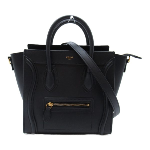 1 Celine Luggage Nano Shopper Shoulder Bag Calf Black