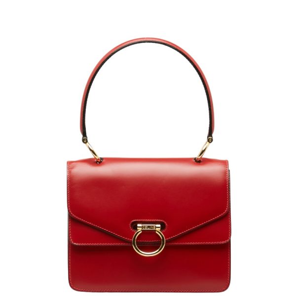 1 Celine Handbag Leather Red