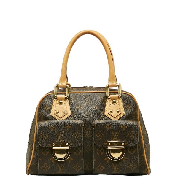 1 Louis Vuitton Monogram Manhattan PM Handbag Leather Brown