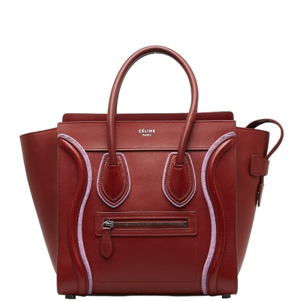 1 Celine Shopper Handbag Leather Red