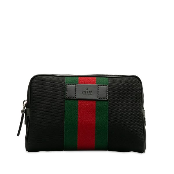 1 Gucci Sherry Line Body Bag Canvas Leather Black