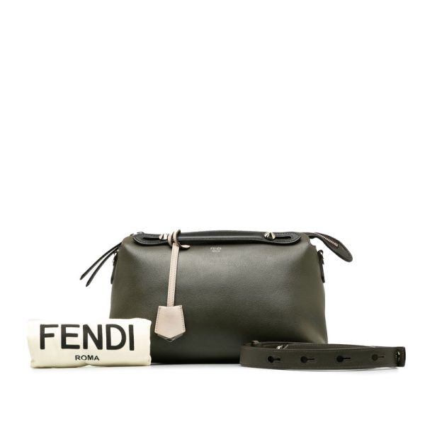 1 Fendi Handbag Shoulder Bag Leather Gray Black