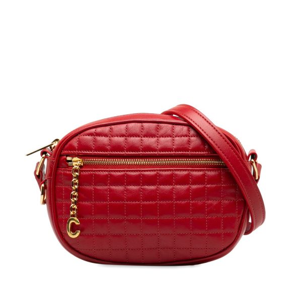 1 Celine Small Camera Shoulder Bag Leather Red