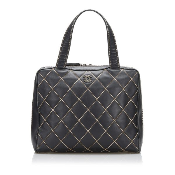 1 Chanel Matelasse Wild Stitch Handbag Black