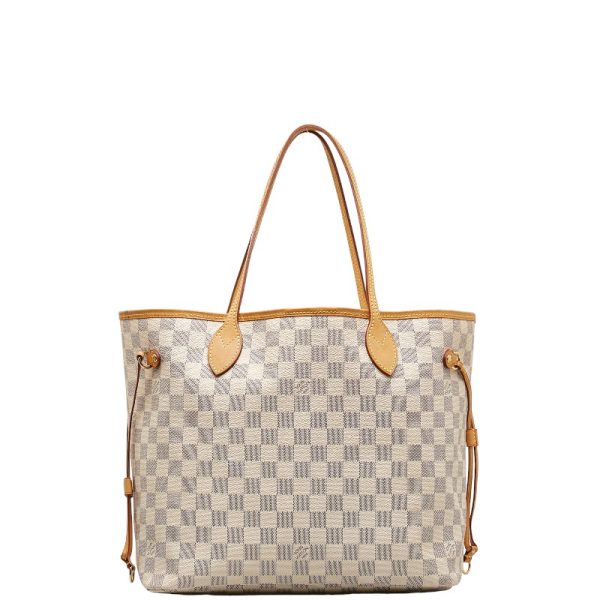 1 Louis Vuitton Damier Azur Neverfull Mm Tote Bag Shoulder Bag White