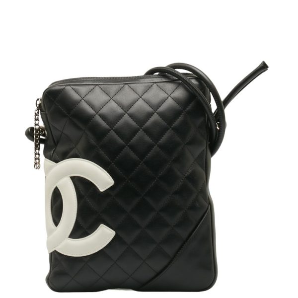 1 Chanel Crossbody Shoulder Bag Leather Black