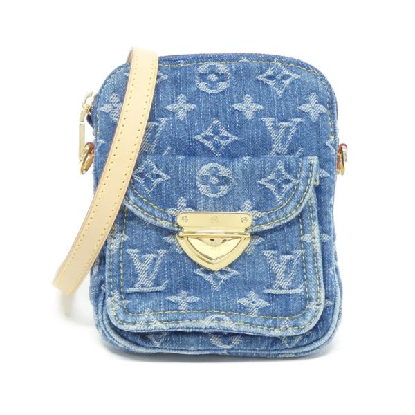 1 Louis Vuitton Remix Monogram Denim Pochette Fairfax Blue