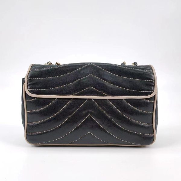 Black Chanel Chevron Flap Bag in Quilted Lambskin Leather with Gold tone Hardware