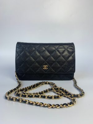 Chanel Chanel Wallet on Chain WOC Black Caviar Leather with Gold hardware