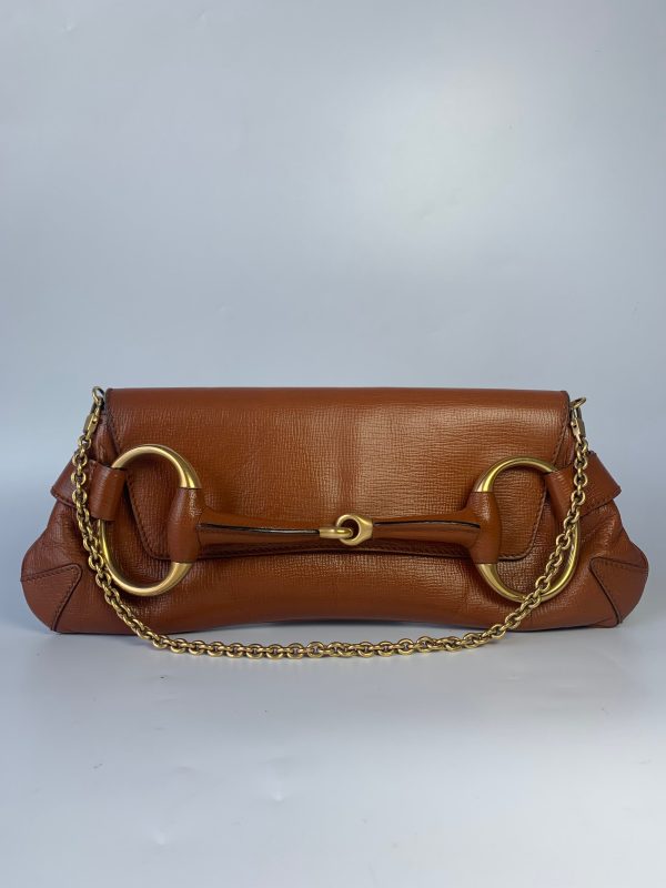 Gucci Gucci Horsebit 1955 Chain Shoulder bag Large Camel Leather