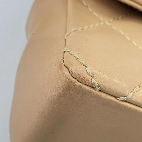 Leather Chanel Wild Stitch Flap Beige Leather with Stitching Detail