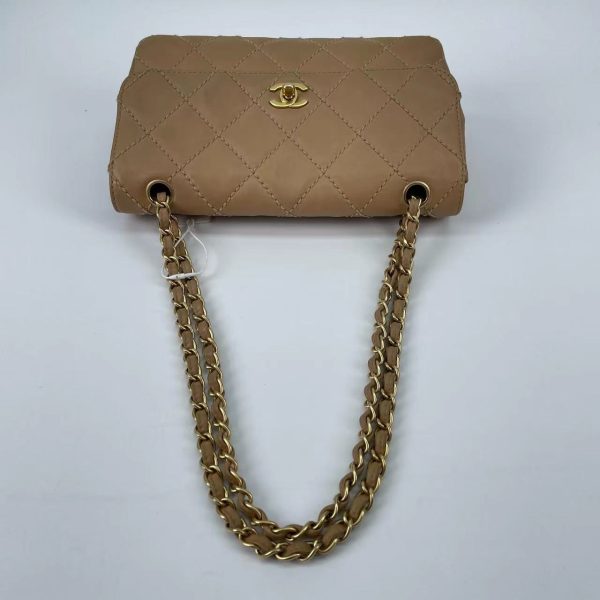 13861701163729 pic Chanel Wild Stitch Flap Beige Leather with Stitching Detail