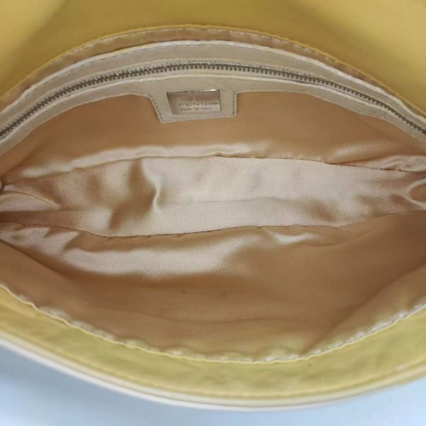 15211701237866 pic Fendi Baguette Lambskin Leather Shoulder Bag Beige Yellow