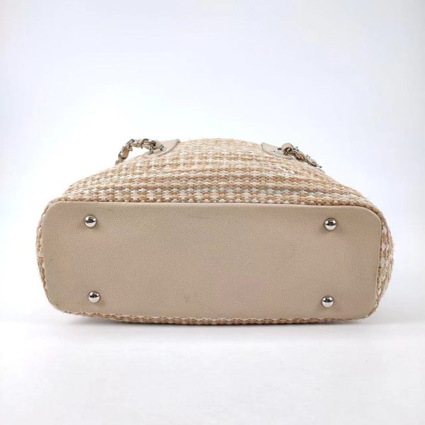 15871701238973 pic Chanel Deauville Chain Shoulder Bag Beige Raffia and Tweed