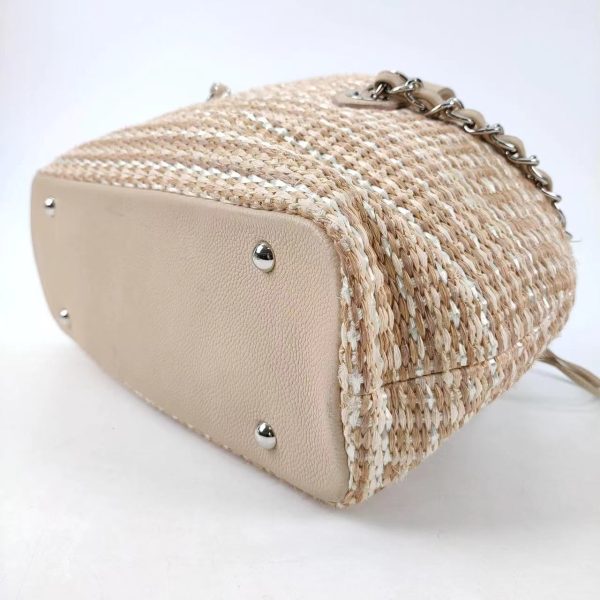 15881701238974 pic Chanel Deauville Chain Shoulder Bag Beige Raffia and Tweed