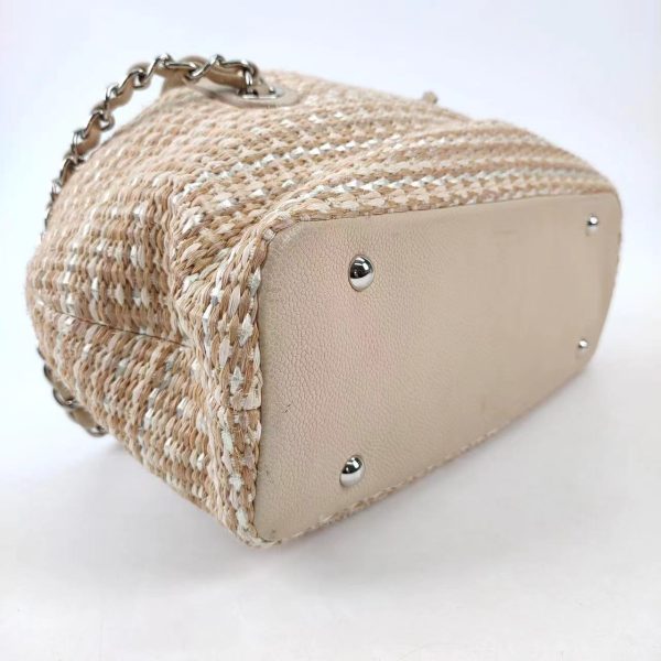 15891701238974 pic Chanel Deauville Chain Shoulder Bag Beige Raffia and Tweed