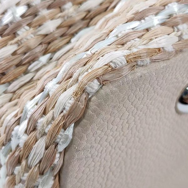 15901701238975 pic Chanel Deauville Chain Shoulder Bag Beige Raffia and Tweed