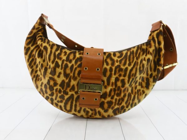 Dior Dior Street Chic Hobo Leopard Print Pony hair Calfskin