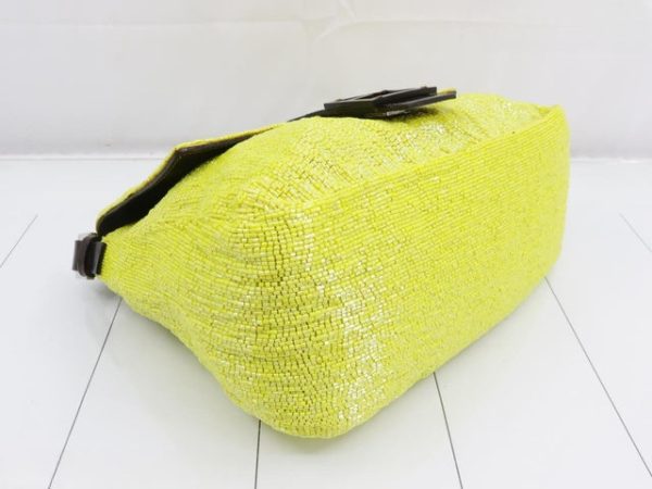 17092115124ed55c40521e4138b2c5af9faebf268c Fendi Mamma Baguette Lemon Yellow Beaded Shoulder Bag