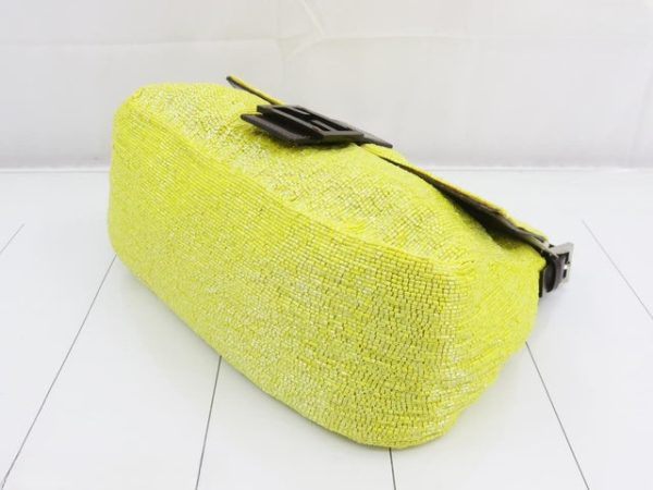 1709211512e15574249d7844698c391a0df4d35f29 Fendi Mamma Baguette Lemon Yellow Beaded Shoulder Bag