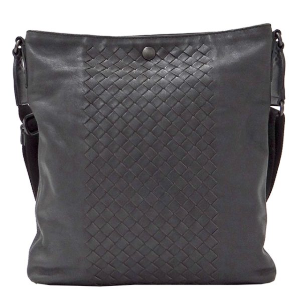 2 Bottega Veneta Intrecciato Shoulder Bag Leather Gray