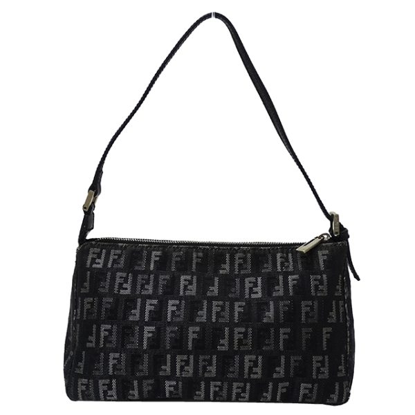 2 Fendi Zucchino Shoulder Bag Black Gray