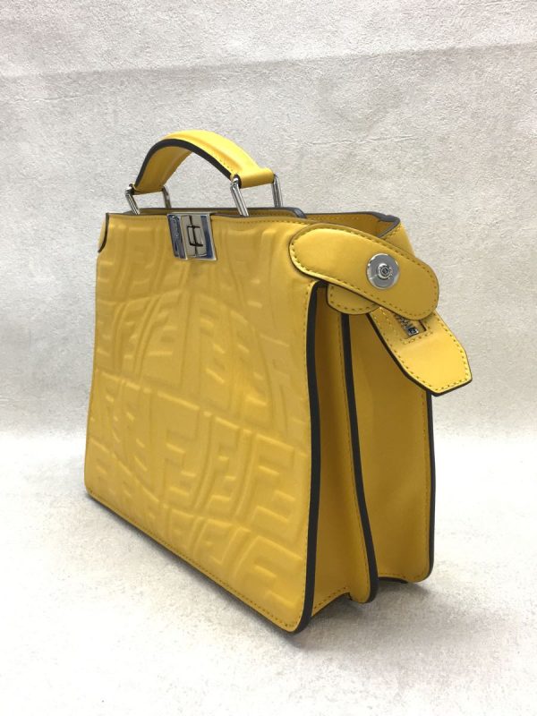 2 Fendi Mini Pikaboo 2way Shoulder Bag Leather Yellow