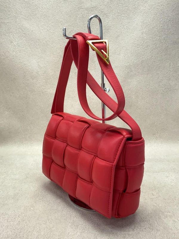 2 Bottega Veneta Patted Cassette Shoulder Bag Red