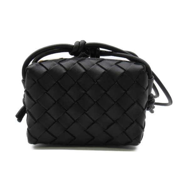 2 Bottega Veneta Camera Bag Shoulder Bag Lambskin Black