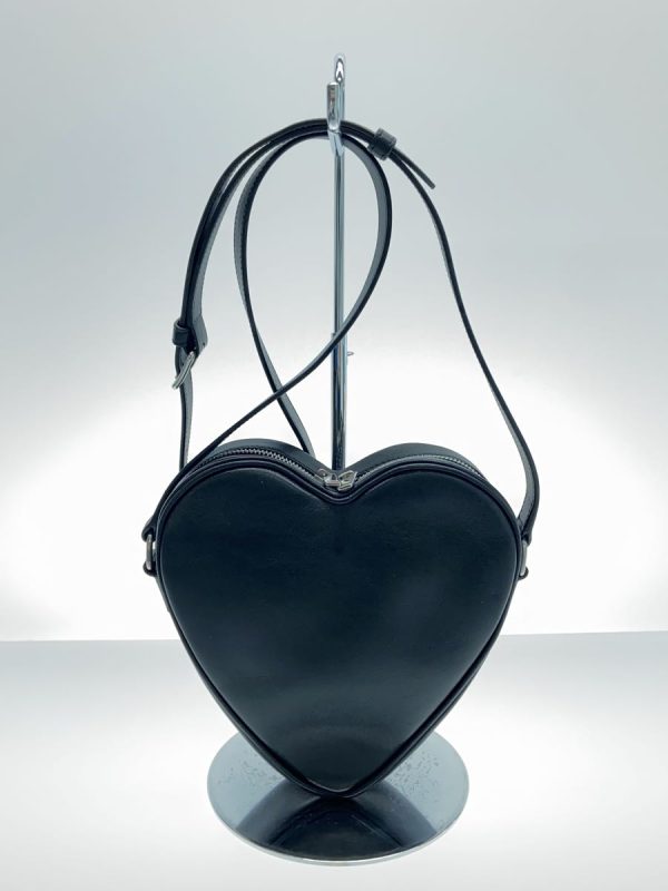 2 Celine Heart Shoulder Bag Leather Black