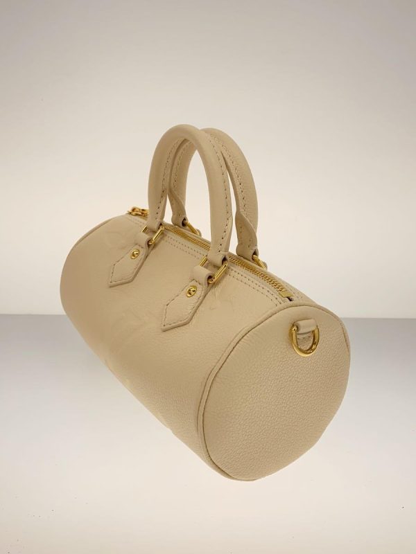 2 Louis Vuitton Papillon BB Monogram Empreinte Boston Bag Ivory