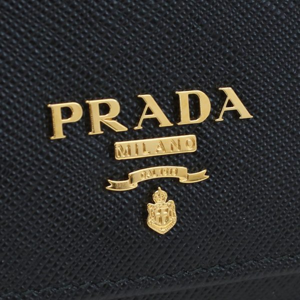 2 Prada Wallet Bifold Long Wallet Coin Purse Nero Black