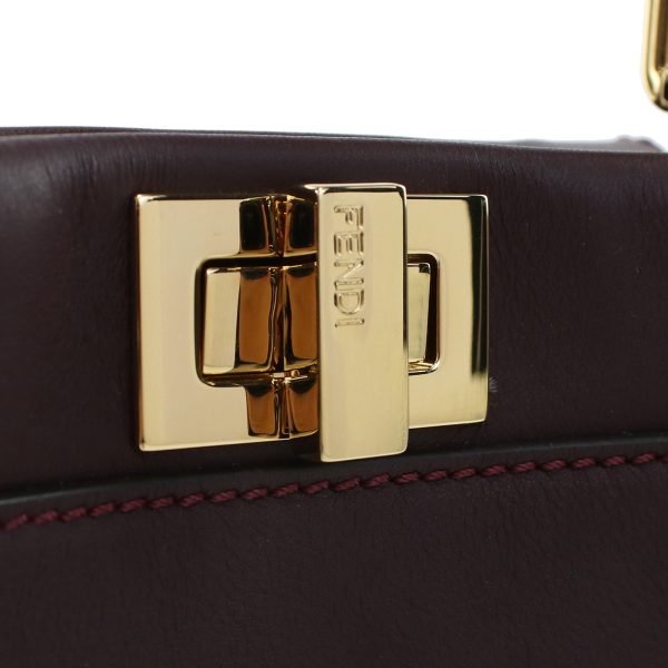 2 Fendi Handbag Peekaboo Leather Bordeaux