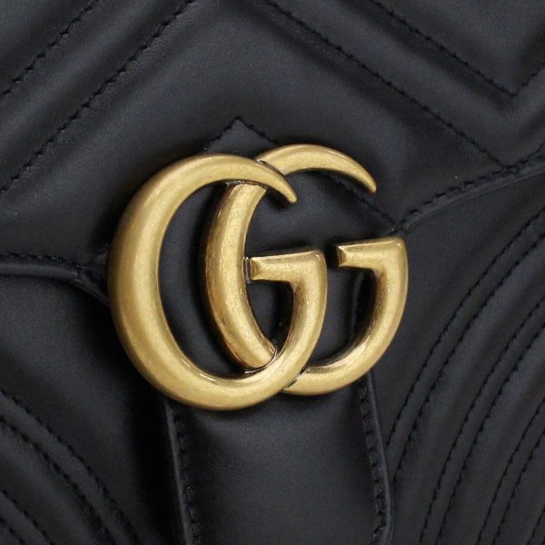 2 Gucci Handbag GG Marmont Small Top Handle 2way Black