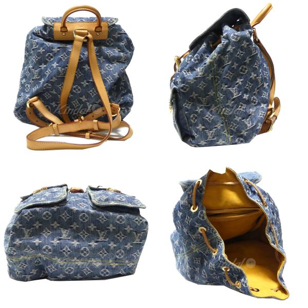 2 Louis Vuitton Monogram Denim GM Rucksack Backpack Blue