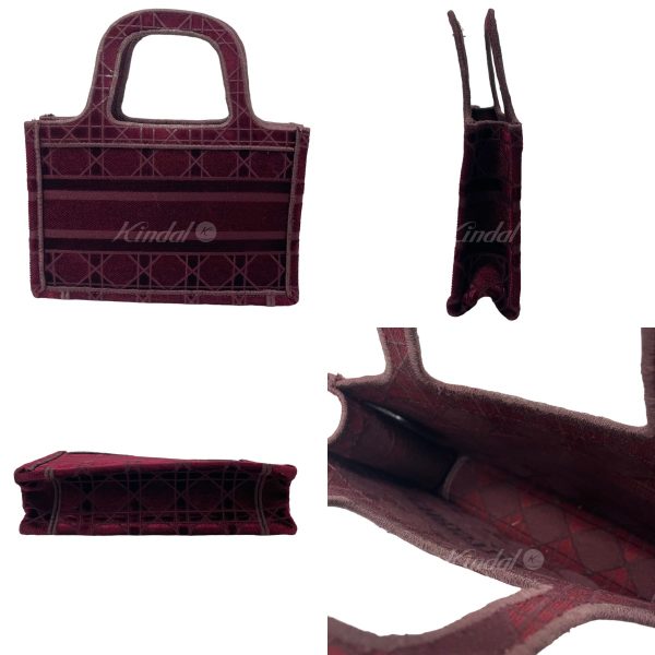 2 Christian Dior Mini Book Tote Bag Bordeaux