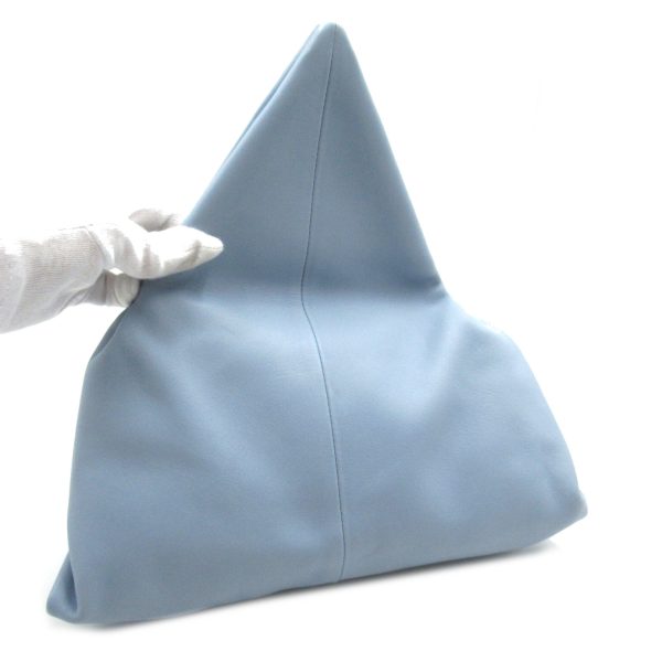2 Bottega Veneta Shoulder Bag Clutch Bag Lambskin Blue