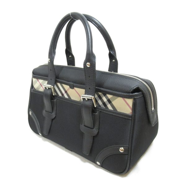 2 Burberry Boston Bag Nylon Leather Black