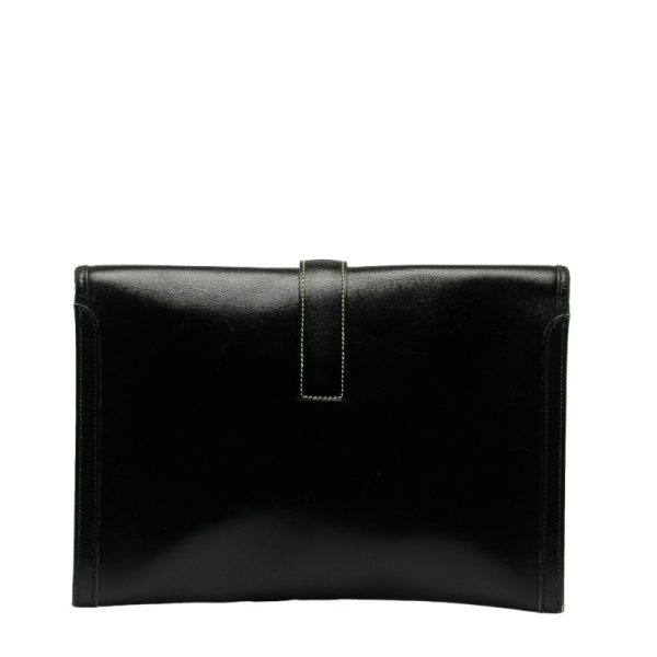 2 Hermes Gigi PM Calf Clutch Bag Leather Black