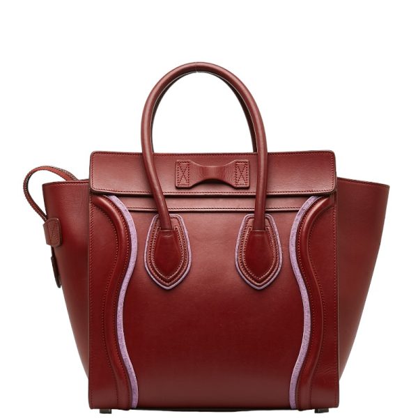 2 Celine Shopper Handbag Leather Red