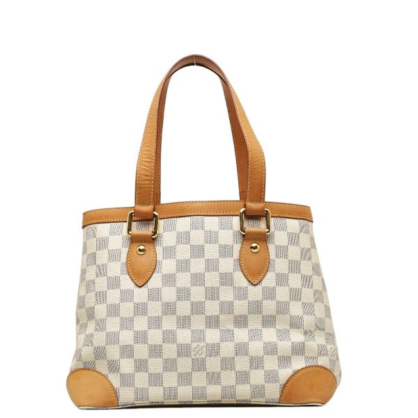 2 Louis Vuitton Damier Azur Hampstead PM Handbag Leather White